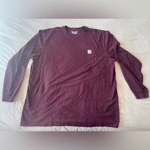 Carhartt Men's Burgundy Long Sleeve Tee